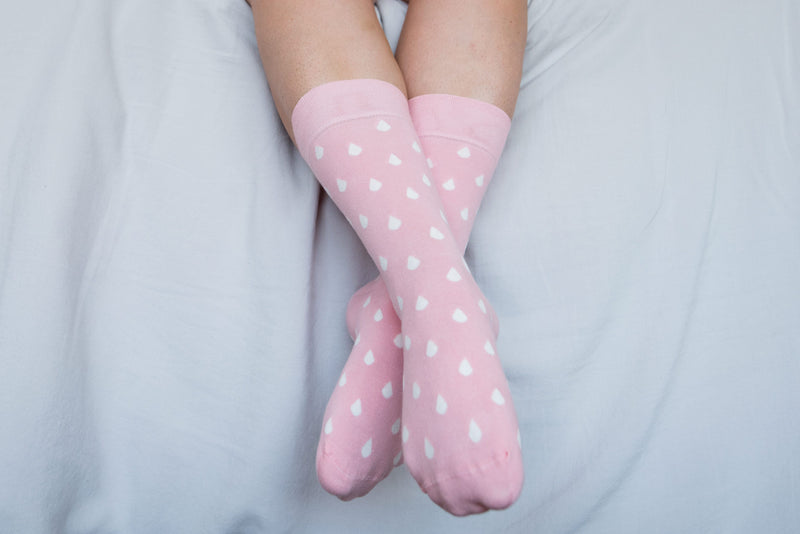 JOODE SOCKS - CHOOSE SIZE - PINK RAINDROPS