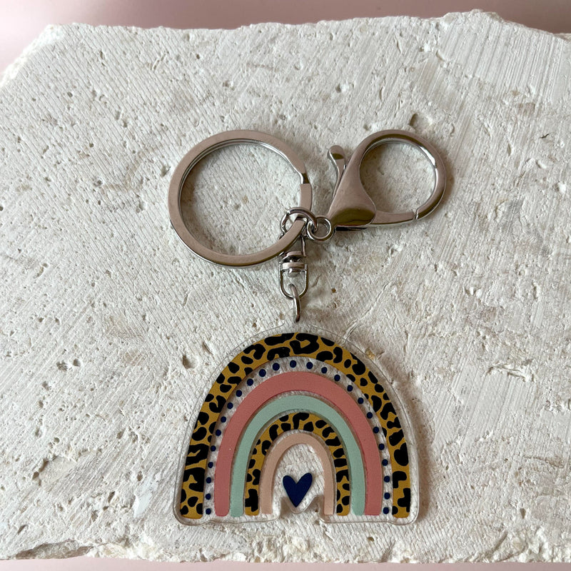 KEYRING LEOPARD RAINBOW