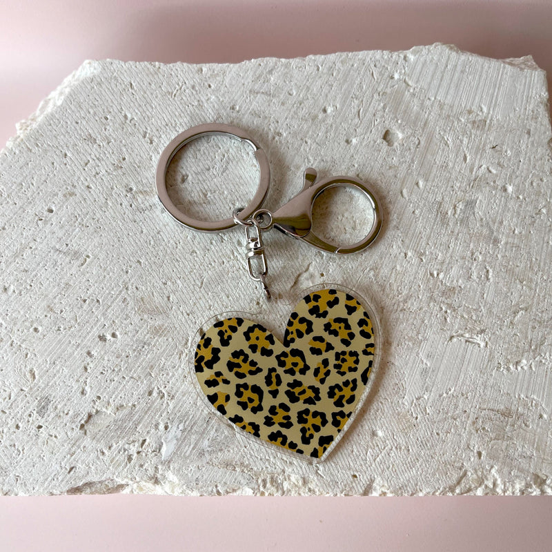 KEYRING LEOPARD HEART