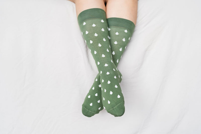 JOODE SOCKS - CHOOSE SIZE - GREEN RAINDROP