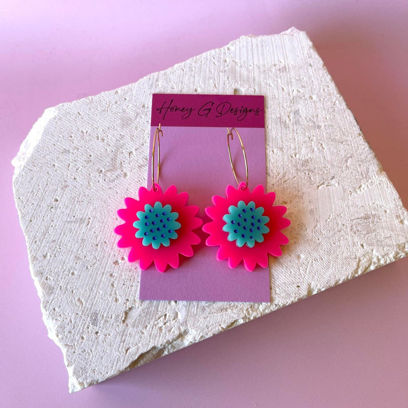 BLOOM HOOPS Pink/Teal