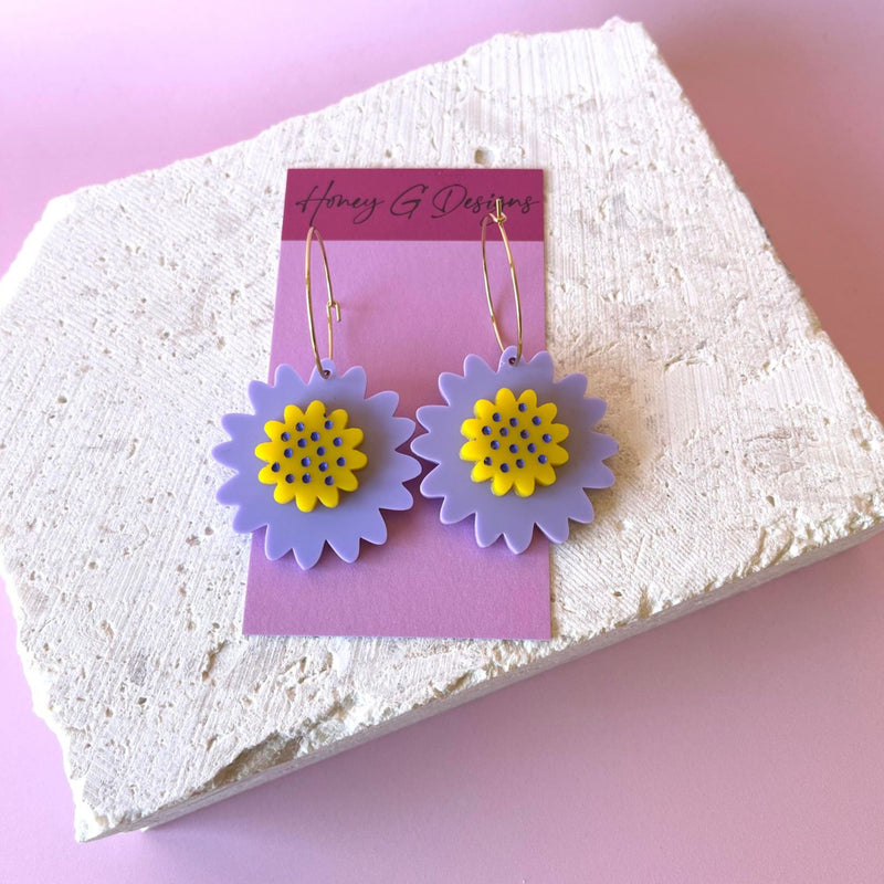 BLOOM HOOPS Lilac/Yellow